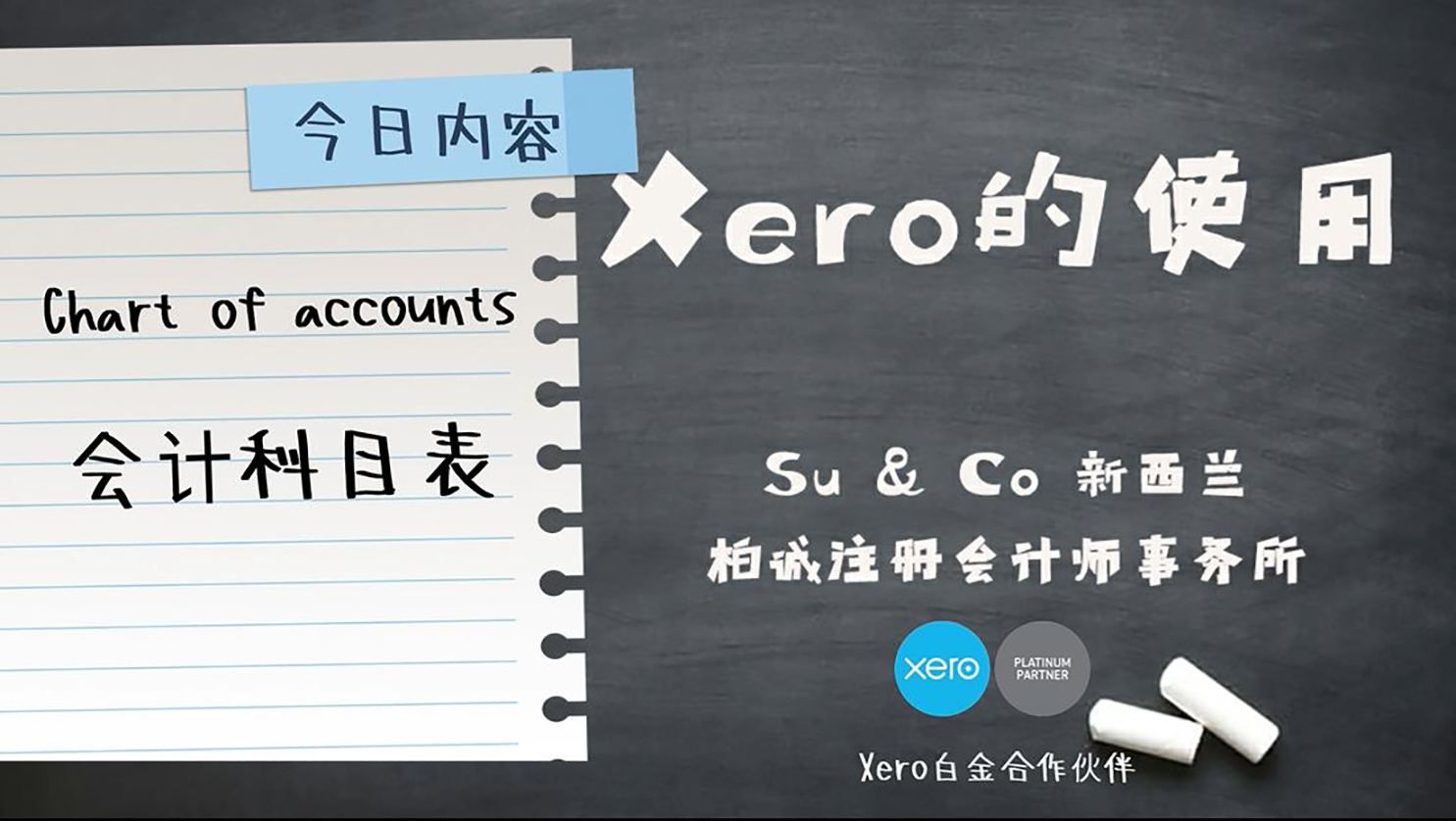 Xero的使用教程 - Chart of accounts 会计科目表