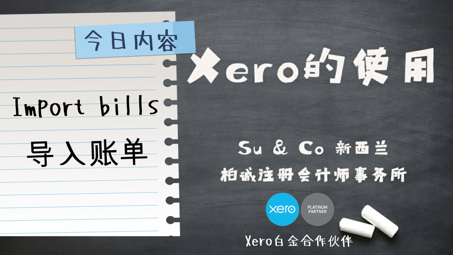 Xero的使用教程 - Import bills 导入账单